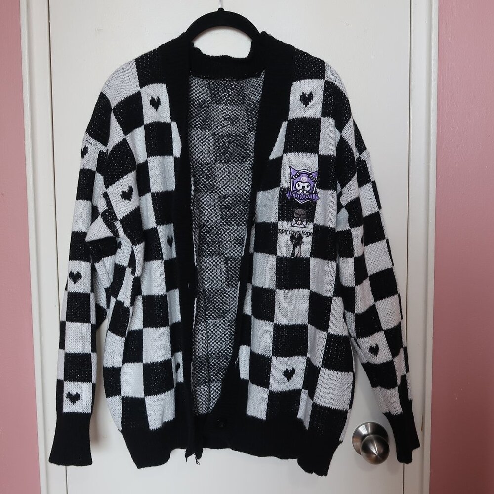 Kuromi Checkered Cardigan size XL